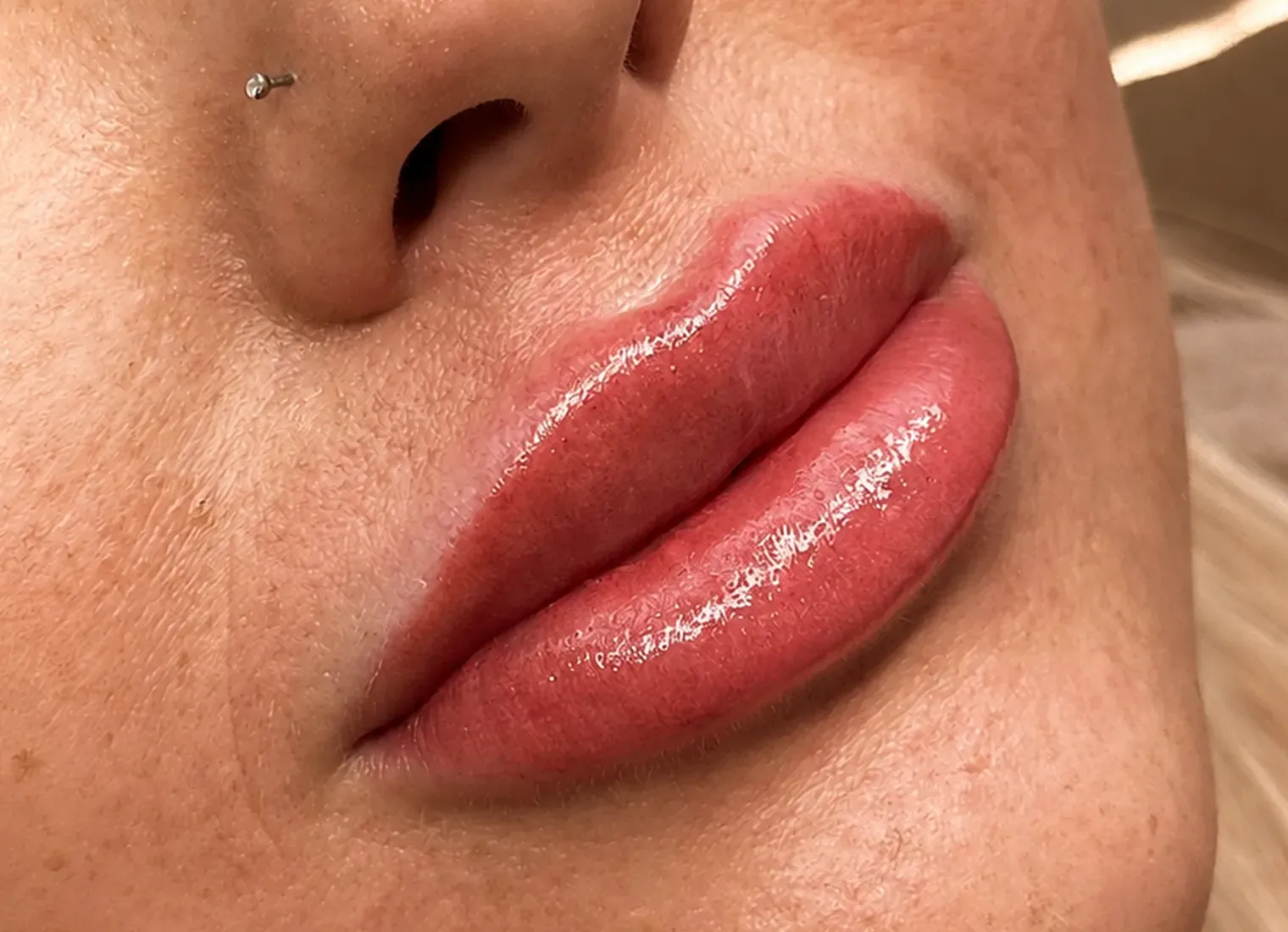 Natural lip blush service at Brow Studio Milwaukee